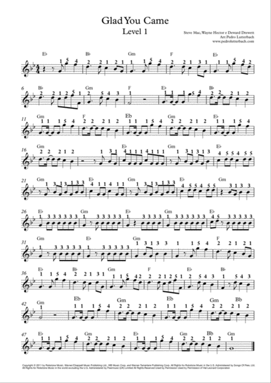 Glad You Came Voice scores gallery preview page 1