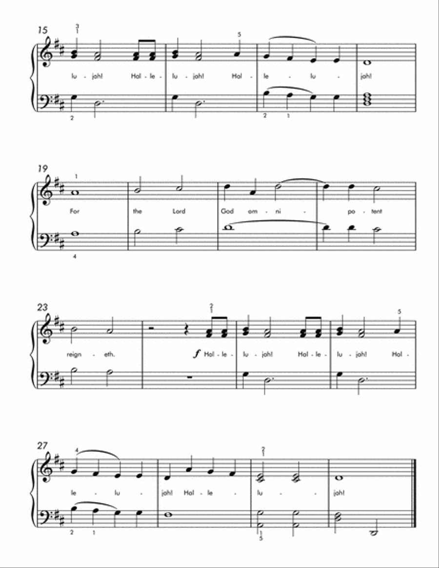 Hallelujah Chorus (Easy Piano with Duet) Piano Method scores gallery preview page 3