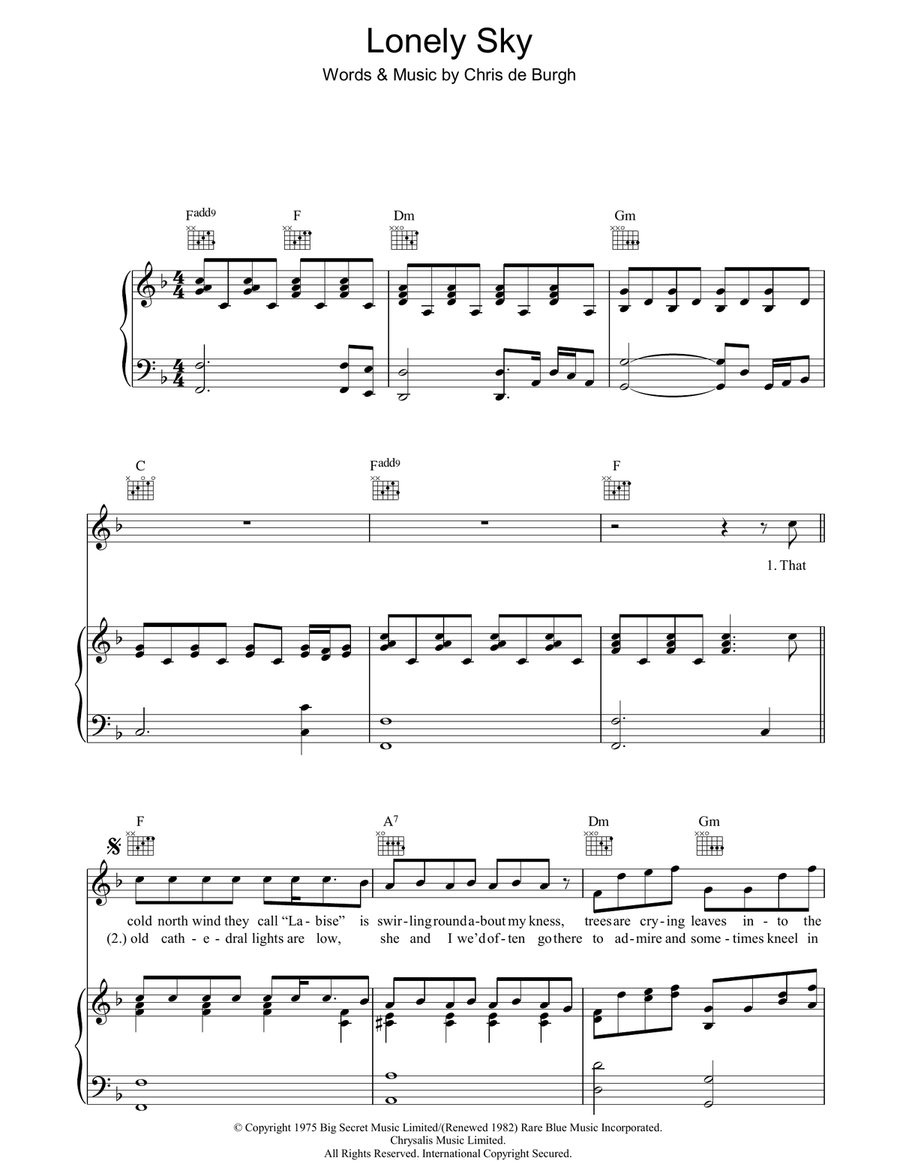 Lonely Sky Acoustic Guitar scores gallery preview page 1