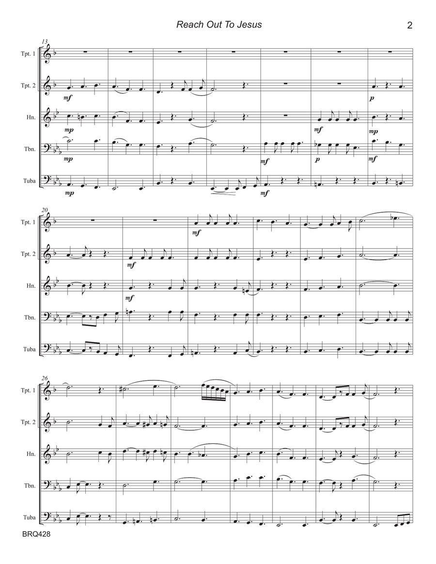 Reach Out To Jesus Brass Ensemble scores gallery preview page 2