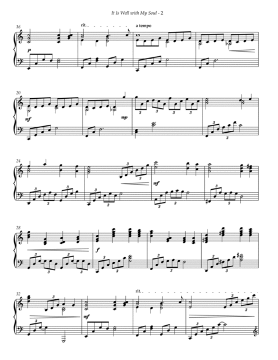 It Is Well with My Soul (Solo Piano) Piano Solo scores gallery preview page 3