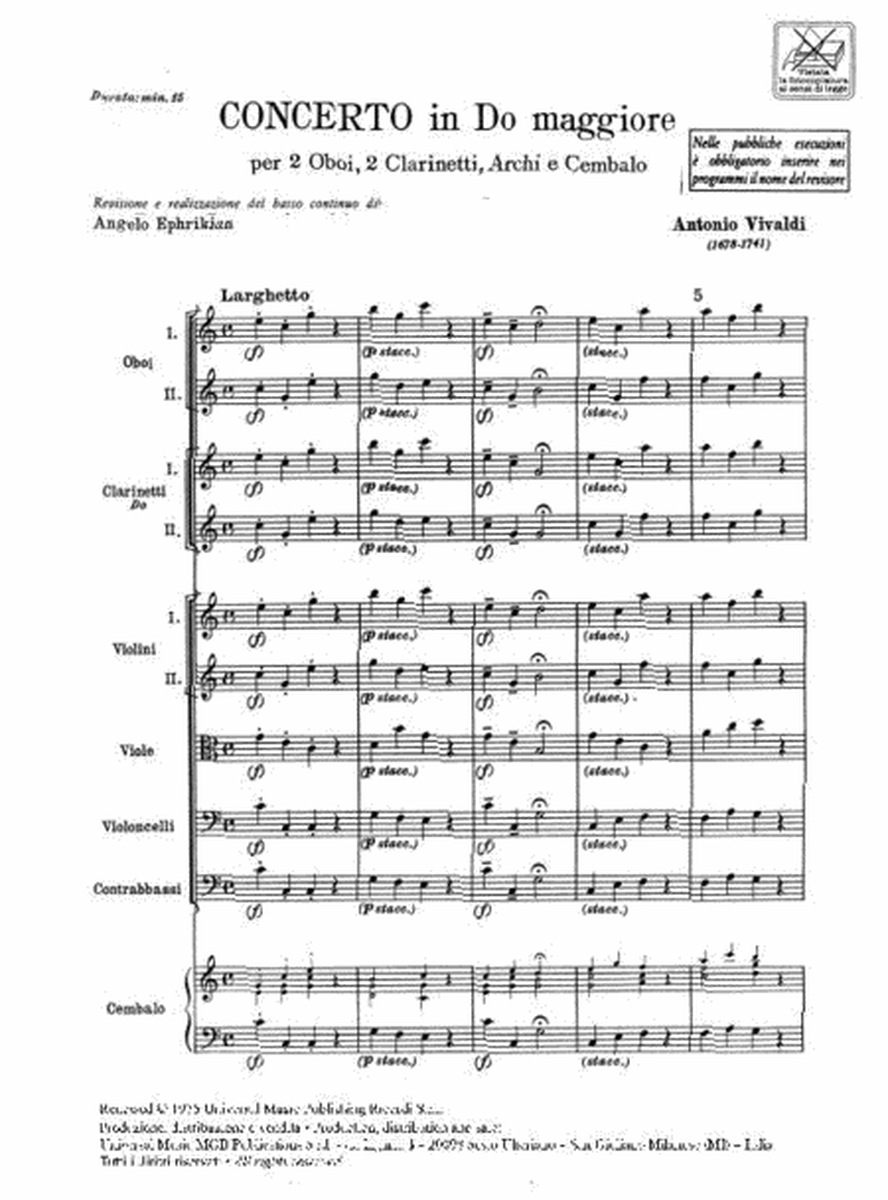 Concerto Per Archi E B.C.: In Sol Min. Rv 155