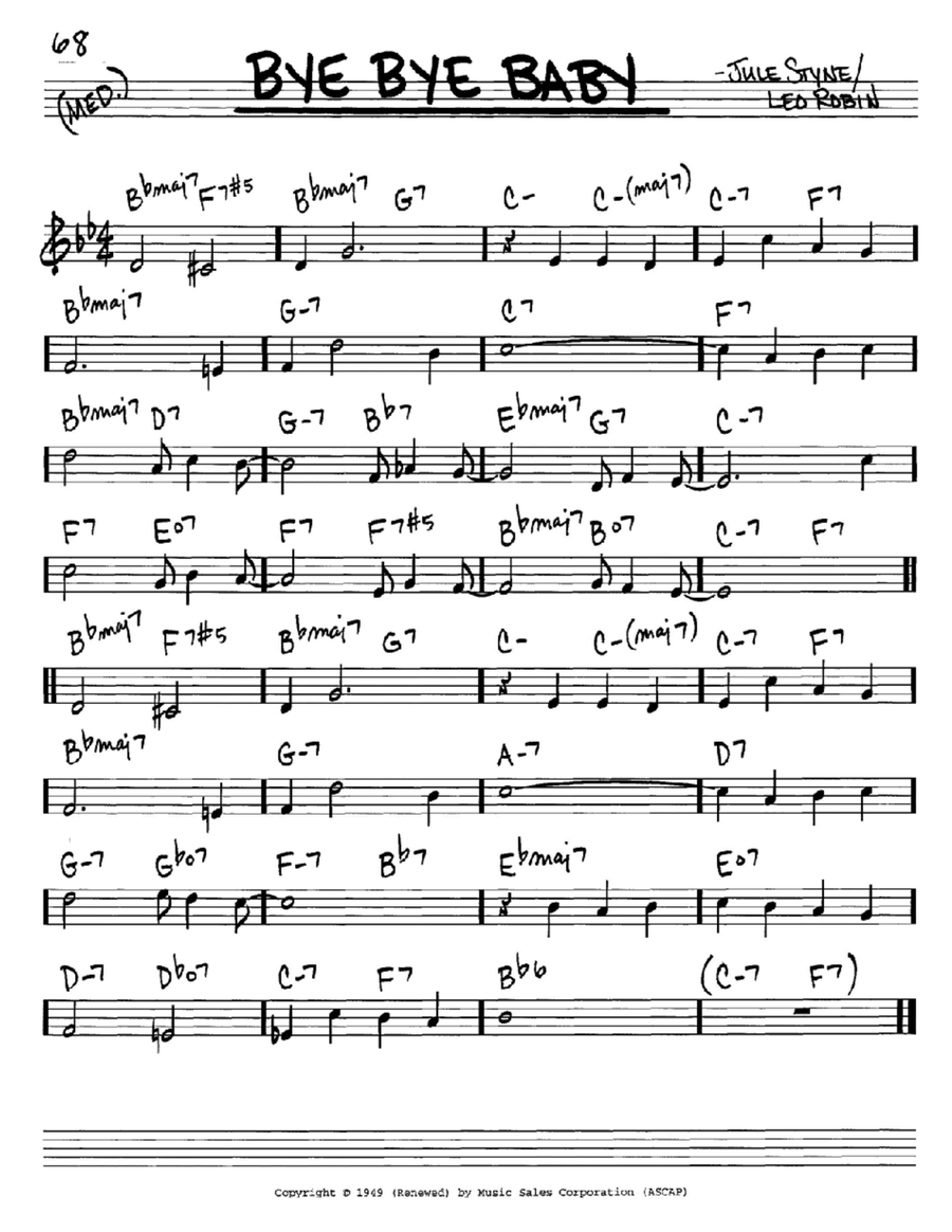 Bye Bye Baby Piano scores gallery preview page 1