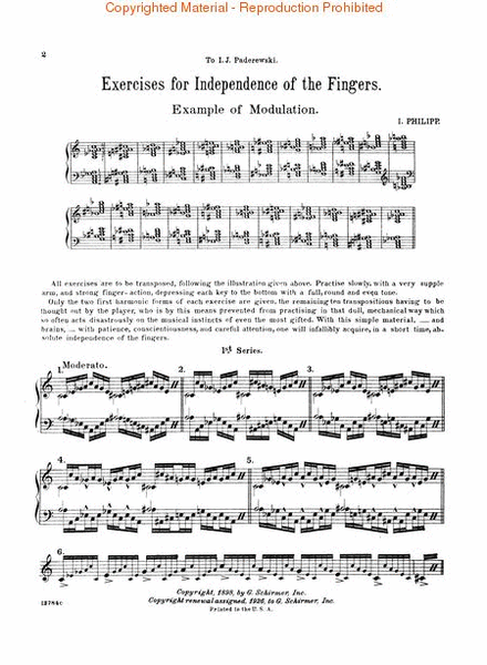 Isidor Phillip – Exercises for Independence of Fingers – Book 1