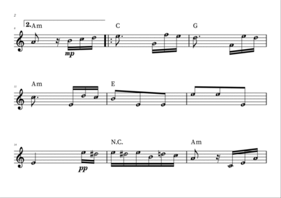 Fur Elise (+CHORDS) | WITH NOTE NAMES Easy Piano scores gallery preview page 2