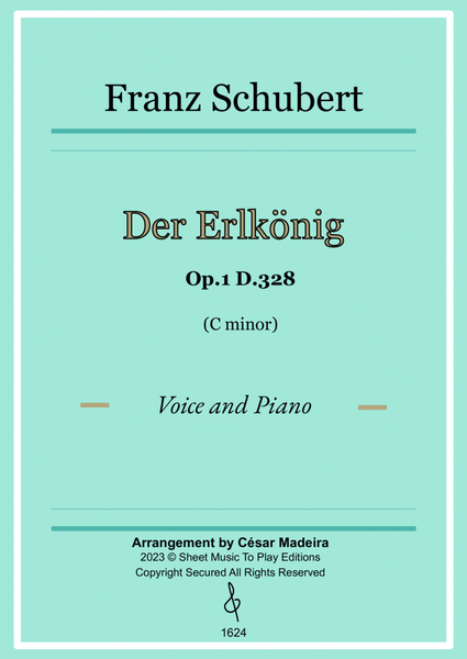 Der Erlkönig by Schubert - Voice and Piano - C minor (Full Score and Parts) image number null