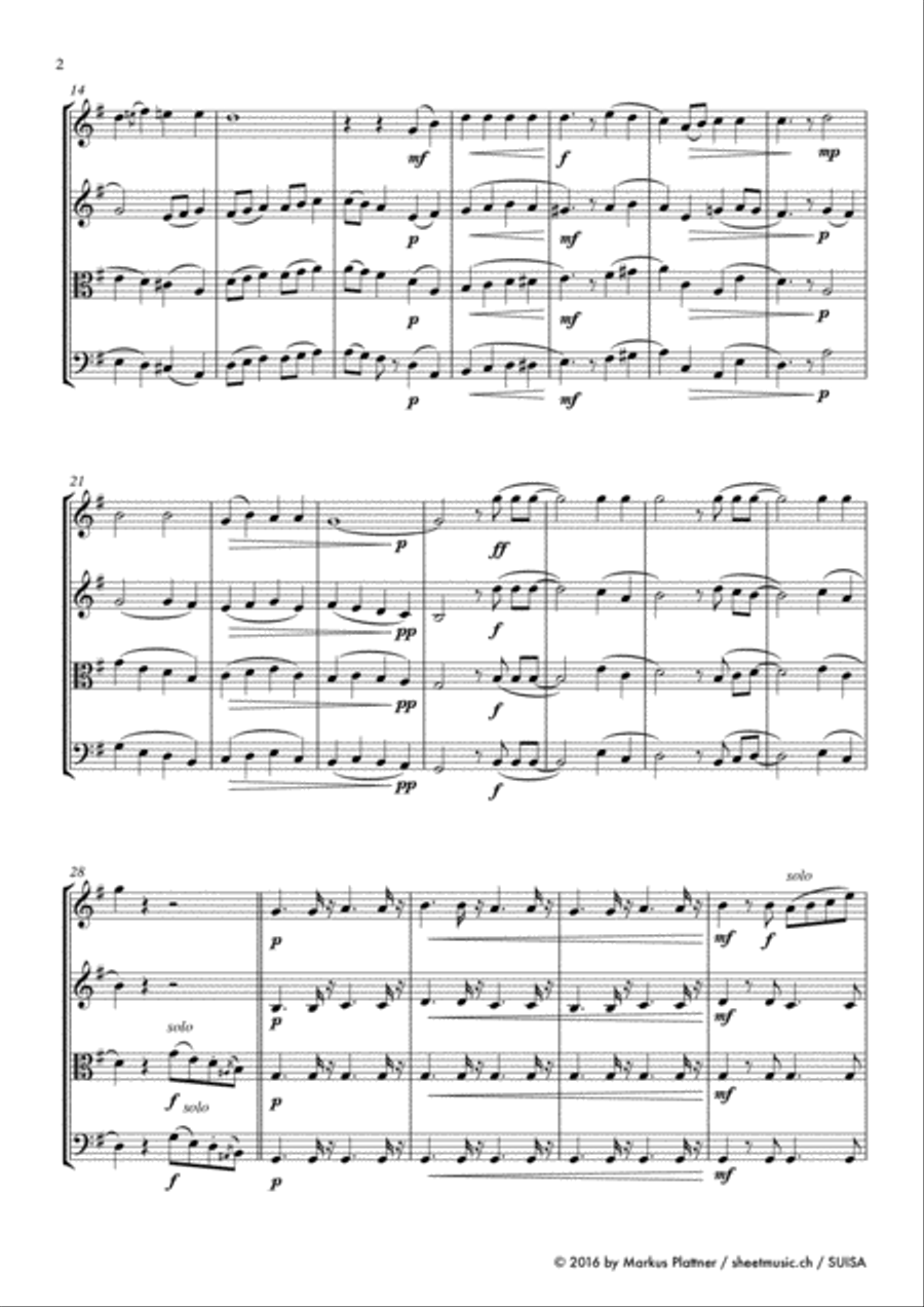‘Let Us Break Bread Together’ for String Trio (2 violins, viola, opt. cello part) Small Ensemble scores gallery preview page 4