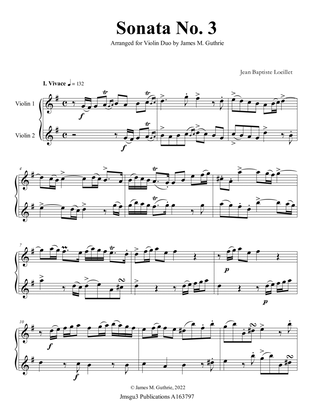Loeillet: Sonata No. 3 for Violin Duo