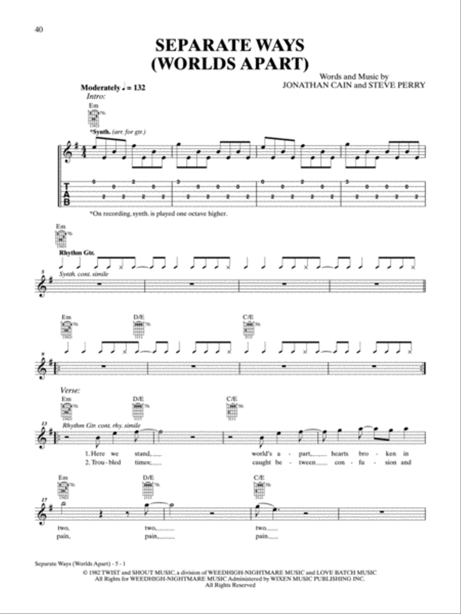 Journey -- Easy Guitar Anthology Guitar Tablature scores gallery preview page 3