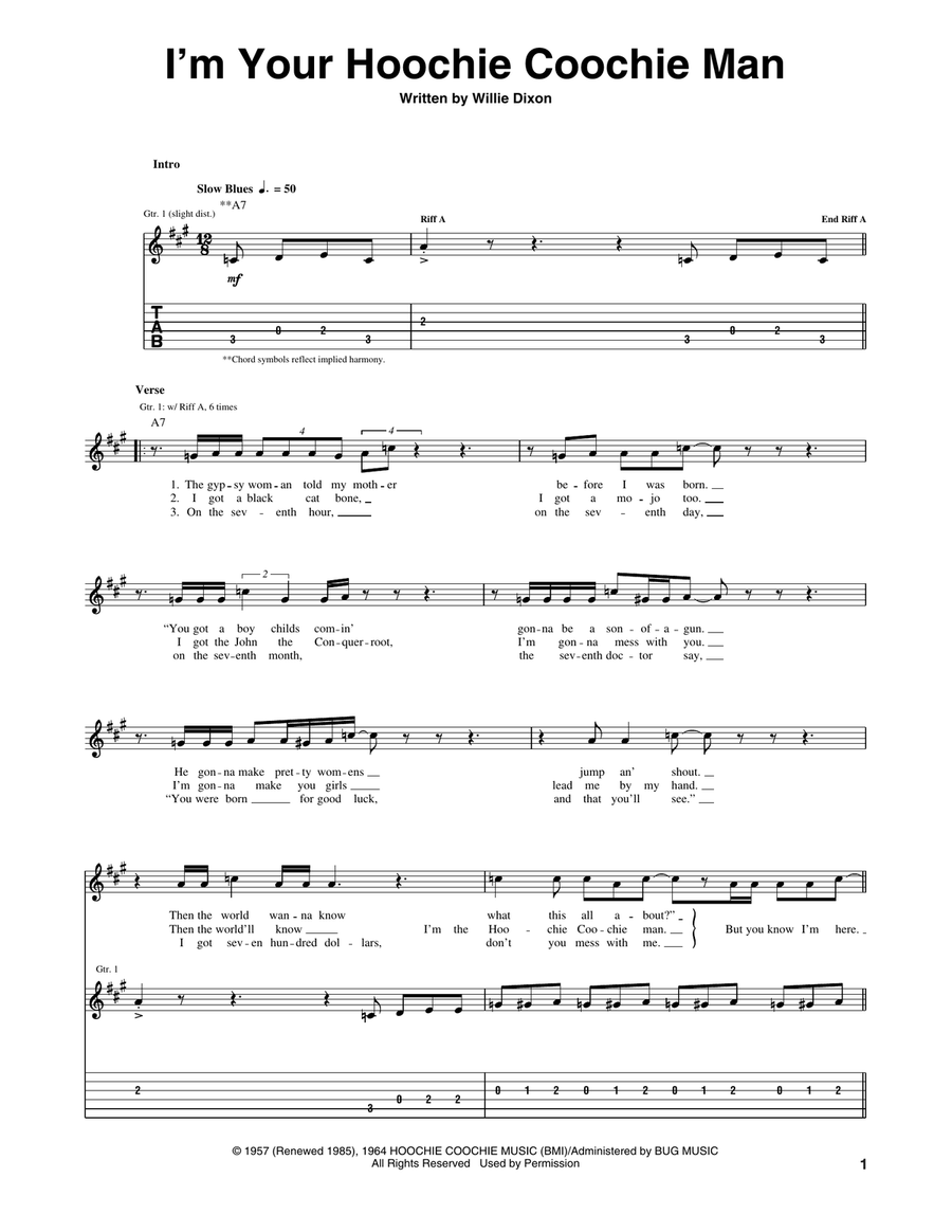 I'm Your Hoochie Coochie Man Acoustic Guitar scores gallery preview page 1