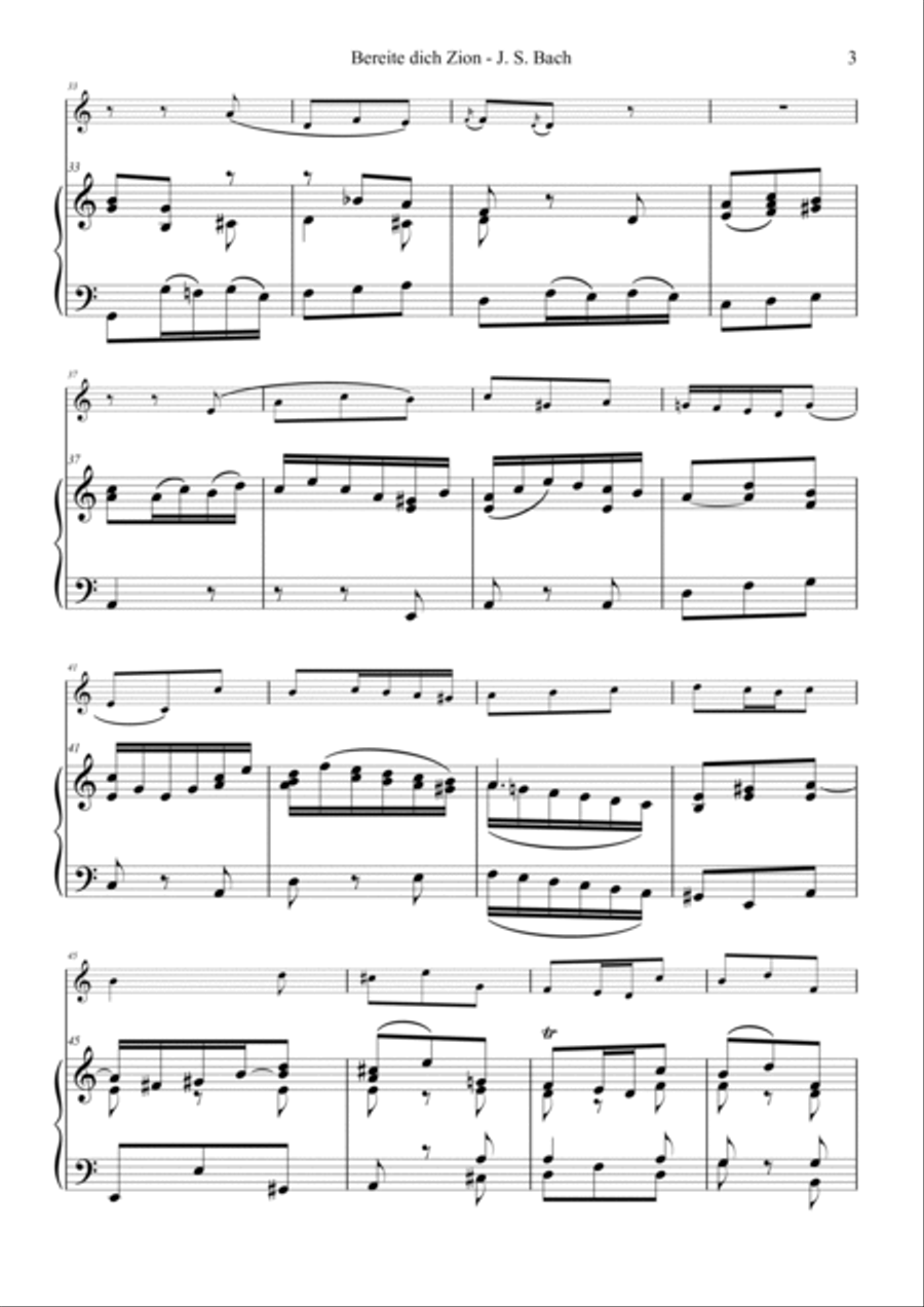 Bereite dich Zion - oratorio BWV 248 Violin Solo scores gallery preview page 3