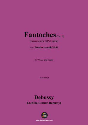 Book cover for Debussy-Fantoches(Scaramouche et Pulcinella)(Ver. II),in a minor,CD 86 No.2;L.80 No.2