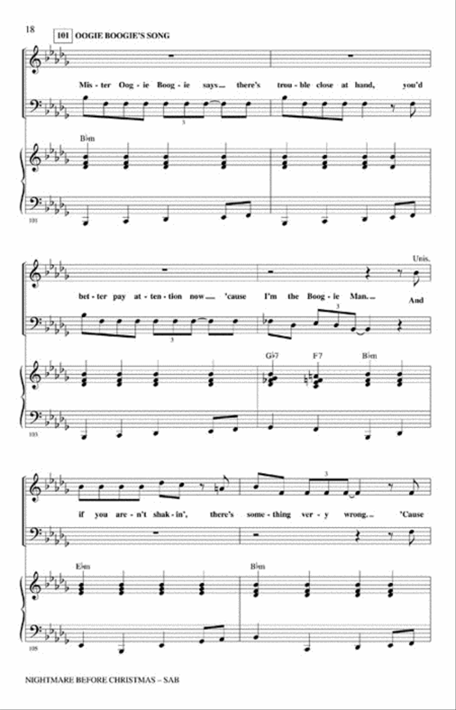 Nightmare Before Christmas 3-Part scores gallery preview page 5