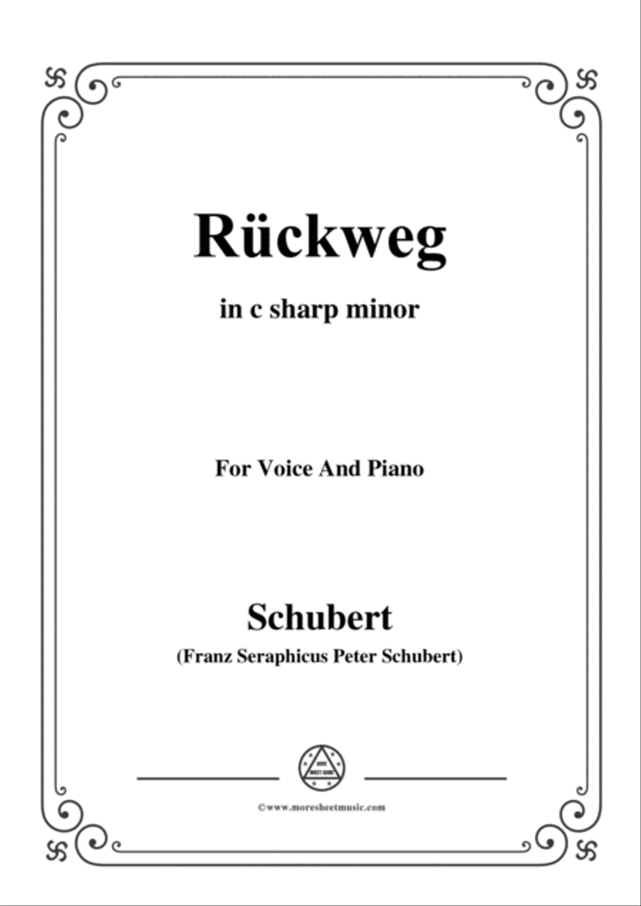Schubert-Rückweg,in c sharp minor,for Voice&Piano Voice scores gallery preview page 1