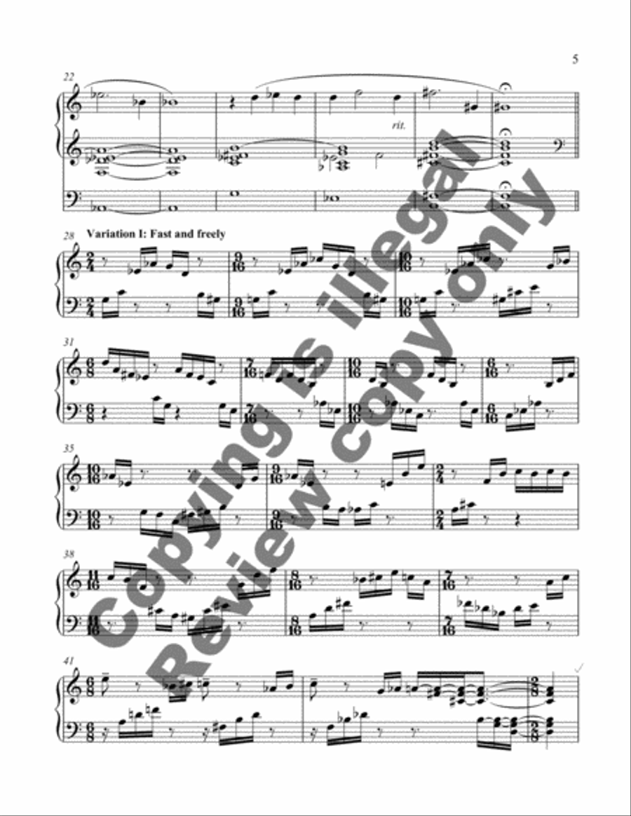 Variants in Memoriam John Cook Organ scores gallery preview page 9