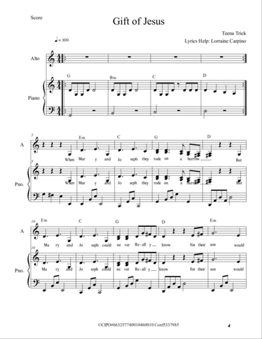 Gift of Jesus - A songbook to praise the Lord Voice scores gallery preview page 4