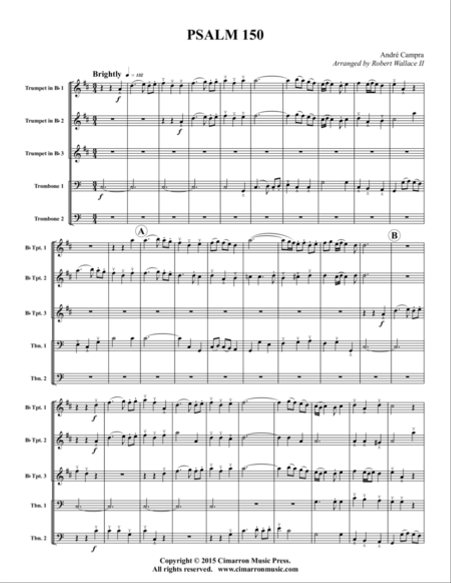 Psalm 150 Brass Ensemble scores gallery preview page 1