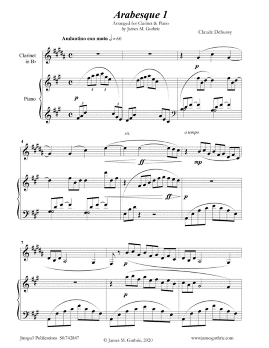 Debussy: Two Arabesques for Clarinet & Piano image number null