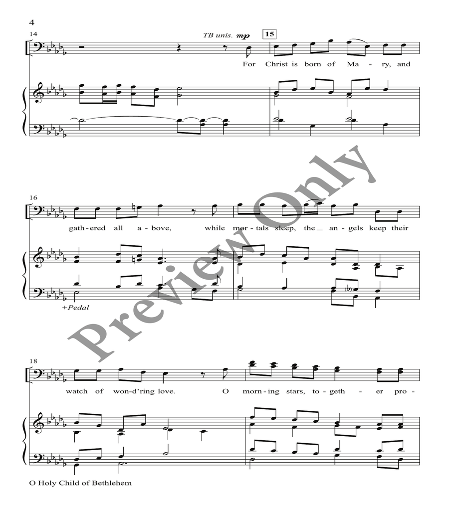 O Holy Child of Bethlehem 4-Part scores gallery preview page 3