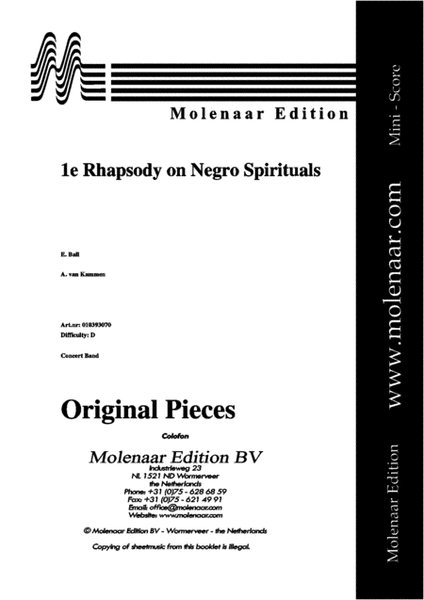 1e Rhapsody on Negro Spirituals