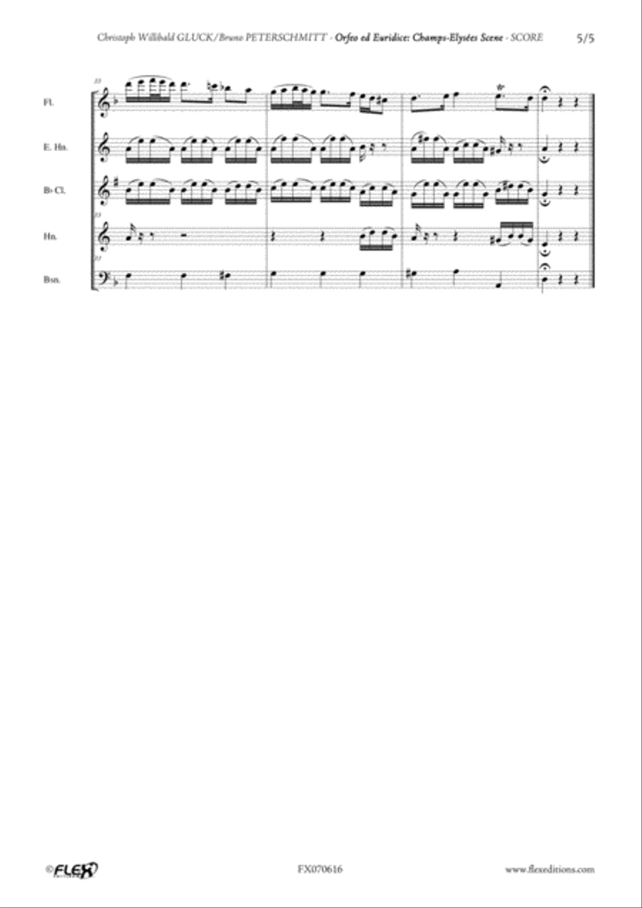 Orfeo ed Euridice - Champs Elysees Scene Woodwind Quintet scores gallery preview page 5