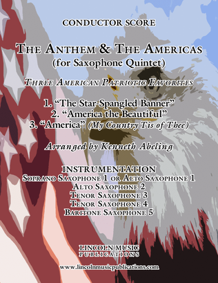Book cover for The U.S. National Anthem and The Americas (for Saxophone Quintet SATTB or AATTB)