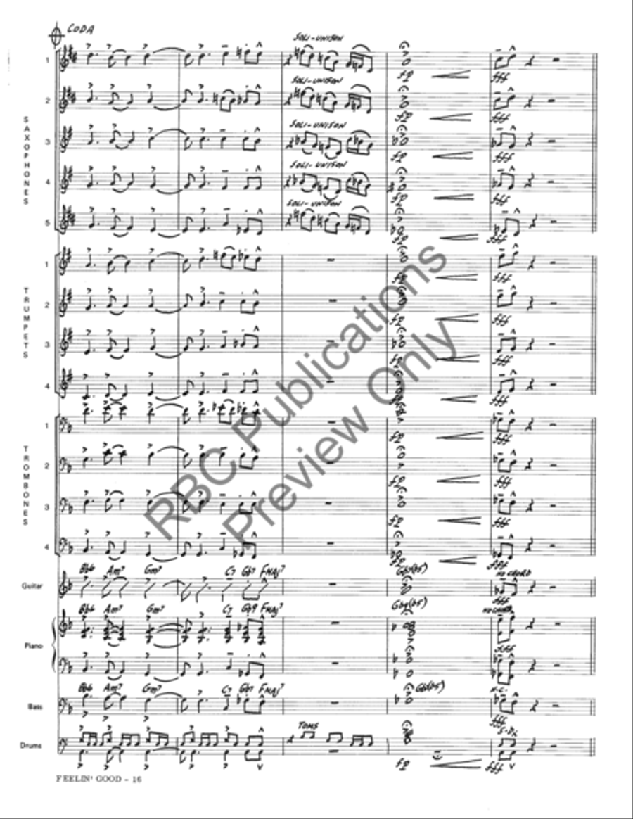 Feeling Good (Score) Feeling Good (Score) Jazz Ensemble scores gallery preview page 19