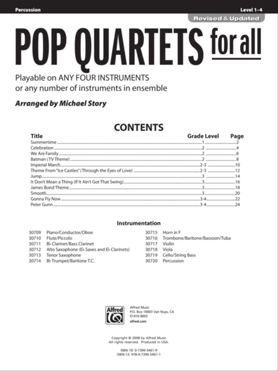 Pop Quartets for All