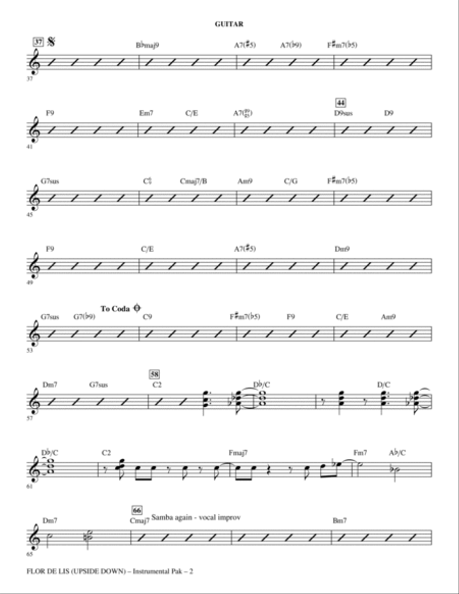 Flor De Lis (Upside Down) - Guitar Choir scores gallery preview page 2