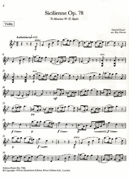 Sicilienne Op. 78 (Arranged for Violin [Viola] and Piano)
