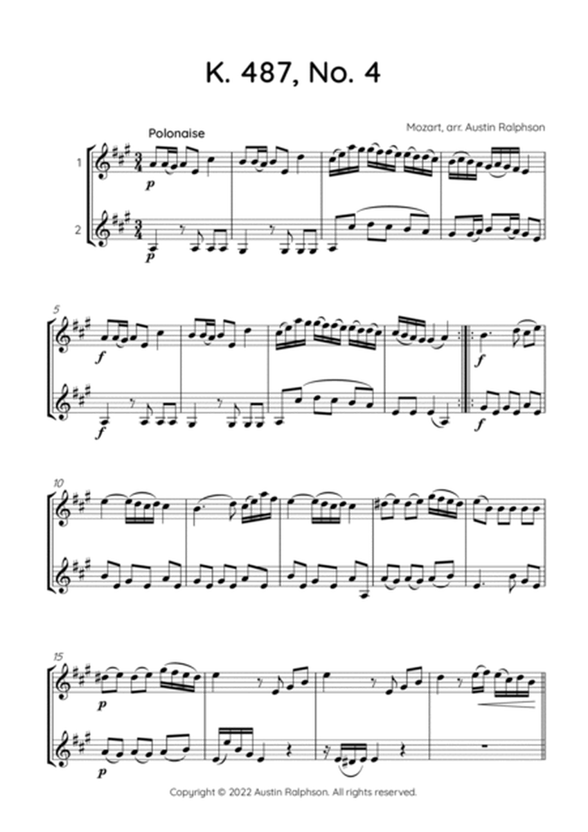 Mozart K. 487 No. 4 - violin duet image number null