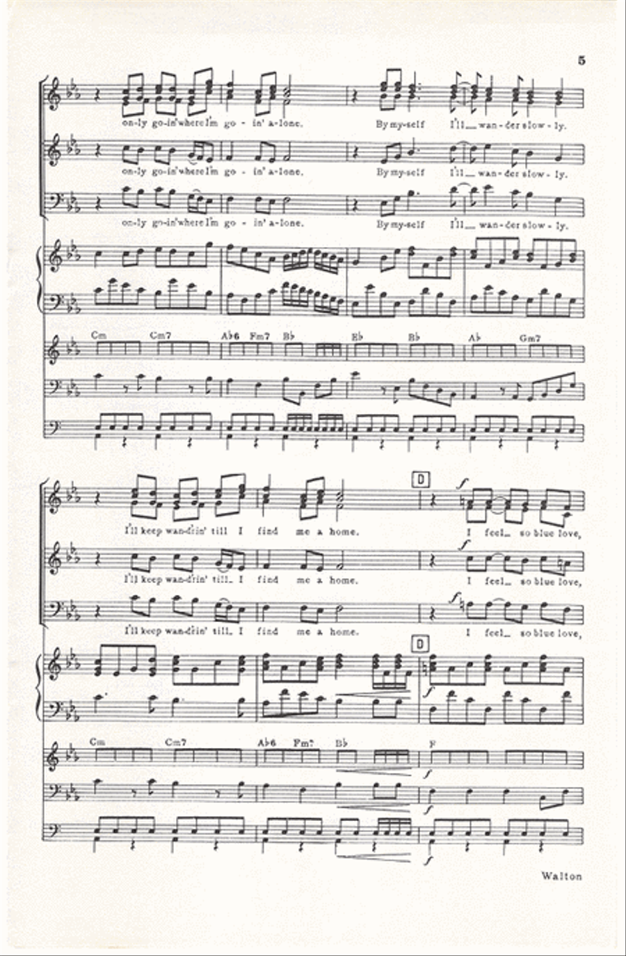 Walkin' Lonely (Vocal Score) Divisi scores gallery preview page 5