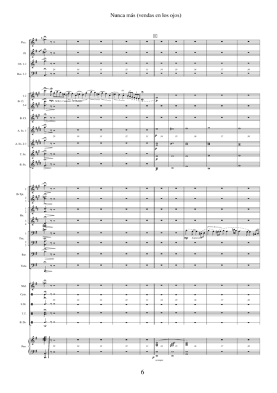 Nunca más(Vendas en los ojos) - Symphonic wind band Concert Band scores gallery preview page 6