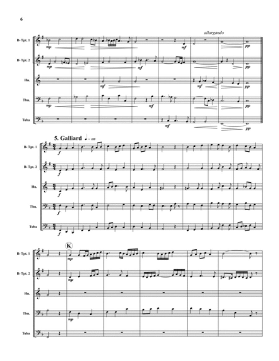 Five Renaissance Dances Brass Quintet scores gallery preview page 6