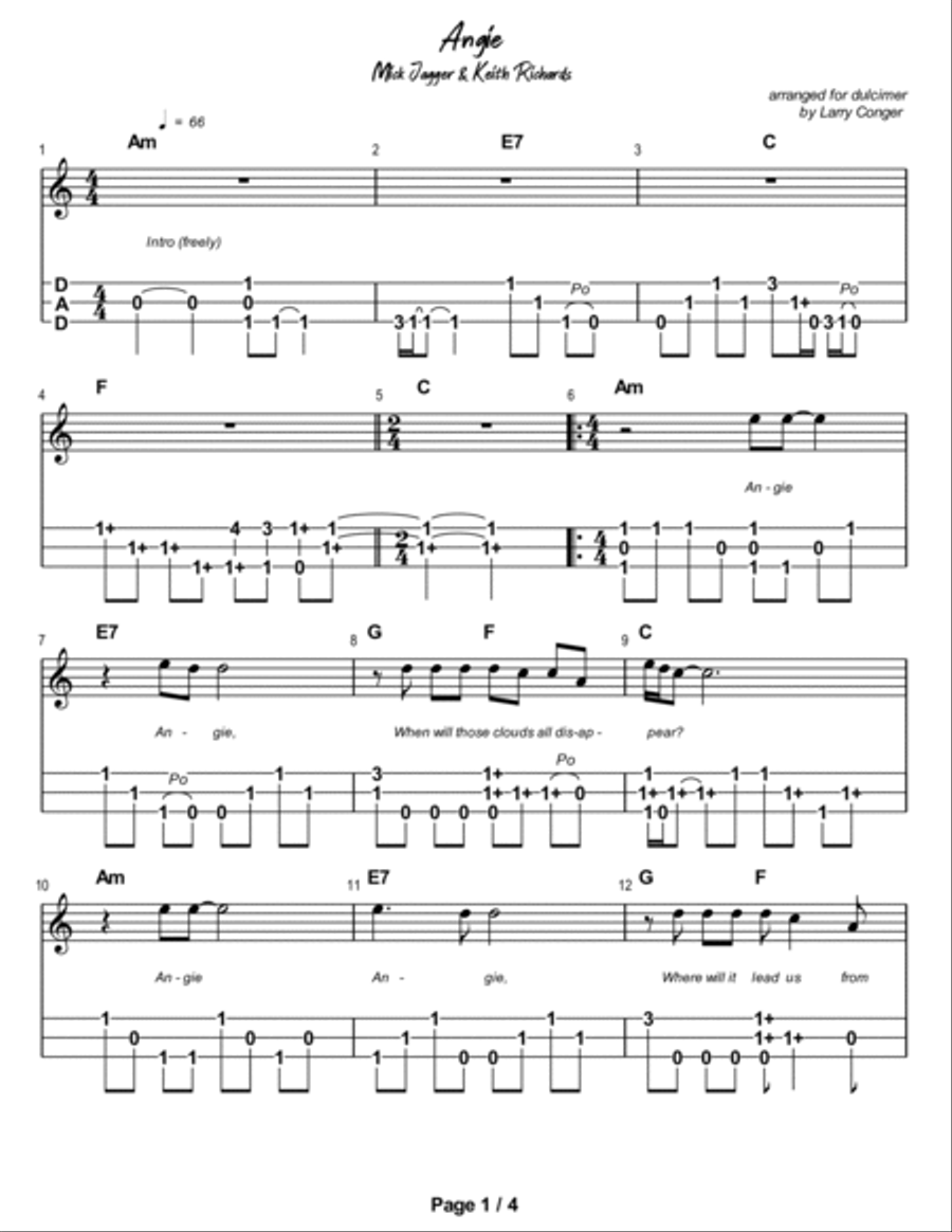 Angie Dulcimer scores gallery preview page 2