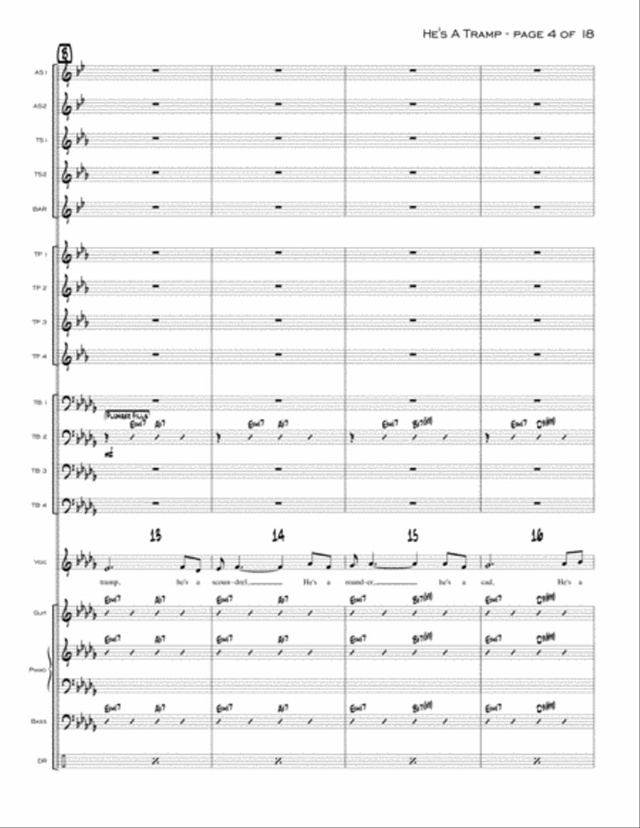 He's A Tramp from LADY AND THE TRAMP Jazz Ensemble scores gallery preview page 4