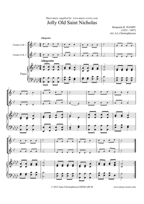 Jolly Old Saint Nicholas - 2 Trumpets and Piano