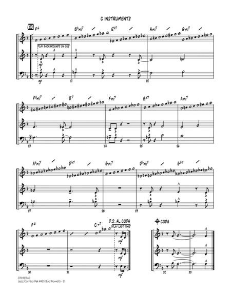 Jazz Combo Pak #42 (Bud Powell) - C Instruments