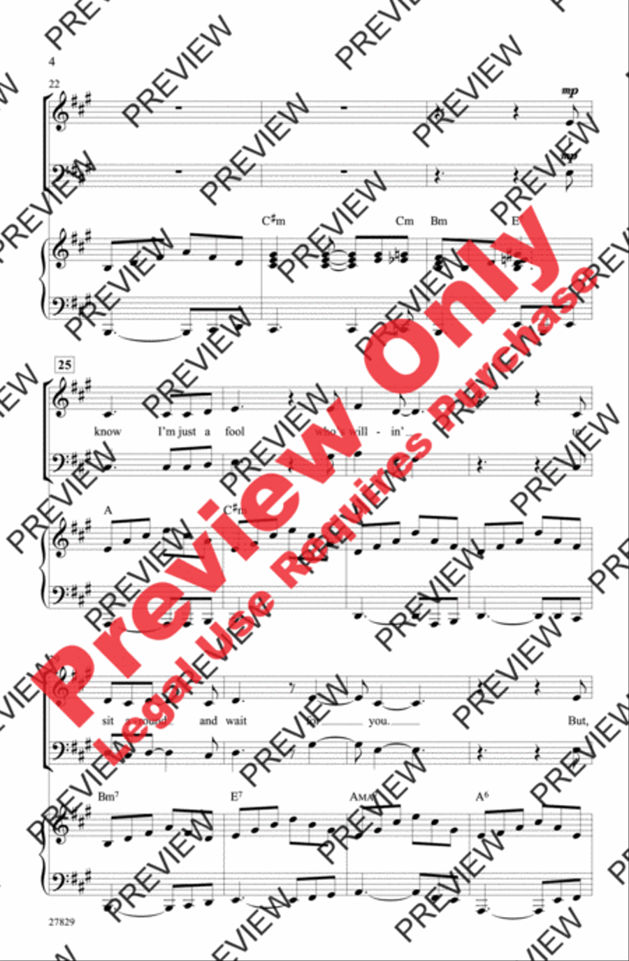 Hopelessly Devoted to You 4-Part scores gallery preview page 4