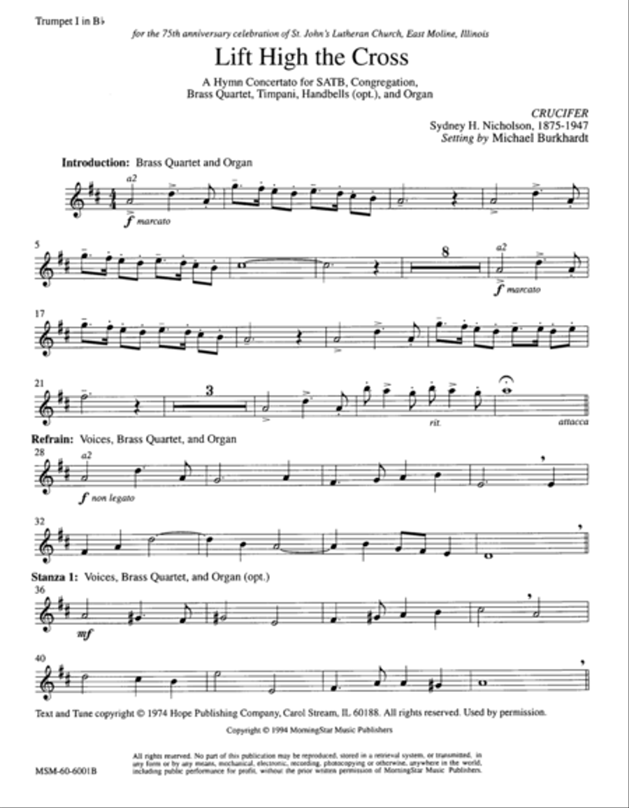 Lift High the Cross Choir scores gallery preview page 1