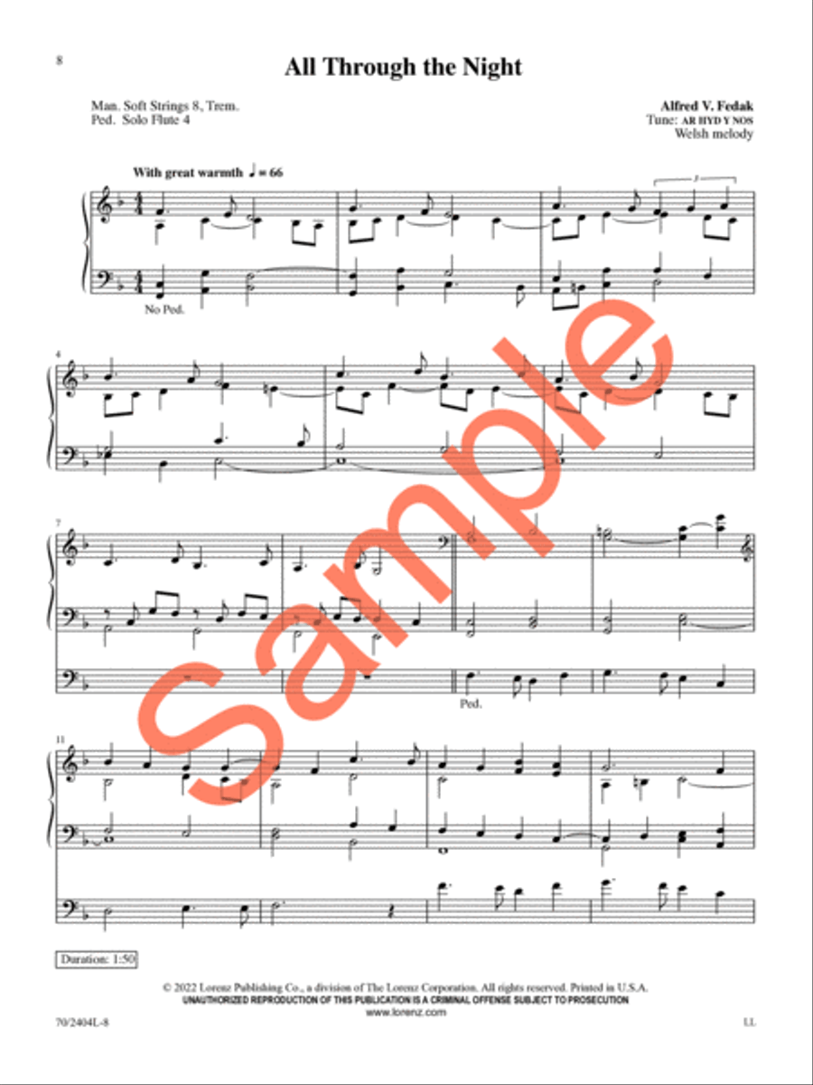Fast Falls the Eventide Organ Solo scores gallery preview page 8