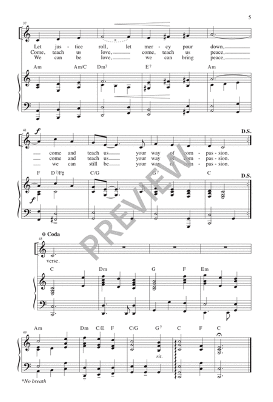 World Peace Prayer Unison Choir scores gallery preview page 6