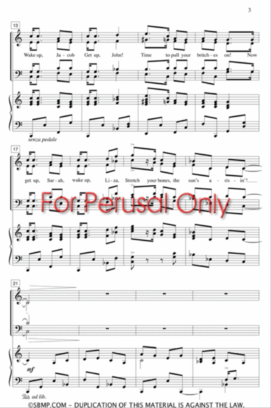 Sun's A-Risin' - SATB Octavo 4-Part scores gallery preview page 3