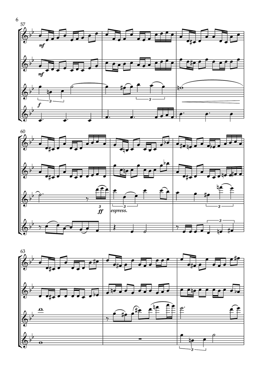 B rossette for 4 violins B rossette for 4 violins Small Ensemble scores gallery preview page 6