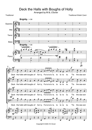 Deck the Halls with Boughs of Holly (Deck the Hall) - SATB - Choir - Four part