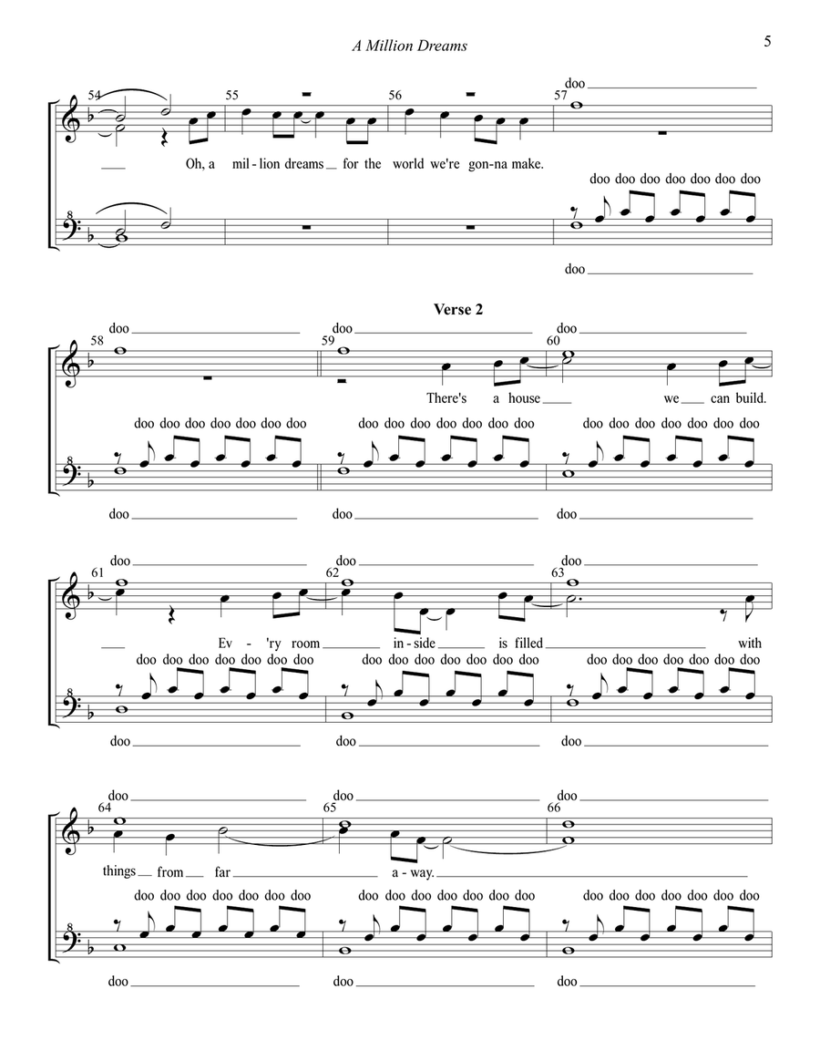 A Million Dreams 4-Part scores gallery preview page 5