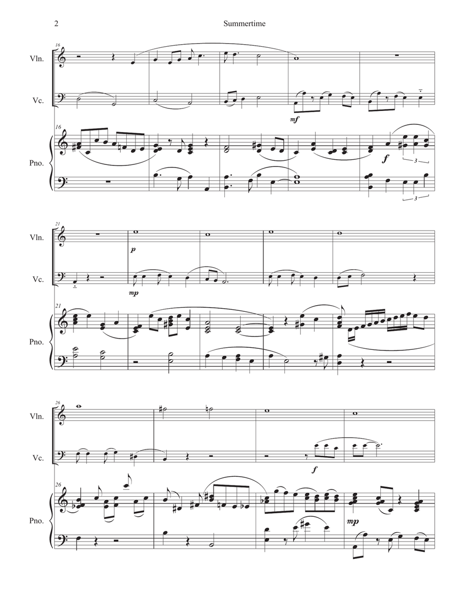 Summertime Piano Trio scores gallery preview page 2