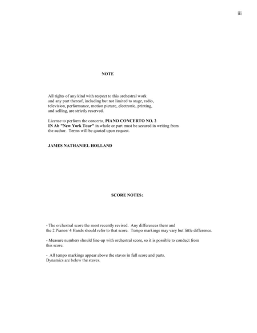 Jazz Piano Concerto No 2 in Ab New York Tour by James Nathaniel Holland 2 Pianos, 4-Hands scores gallery preview page 3