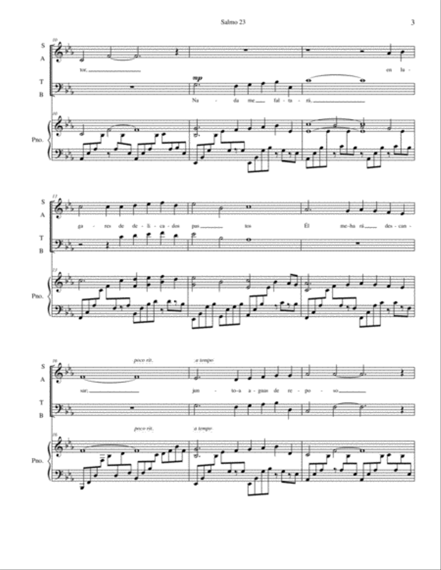 Salmo 23 (Psalm 23) 4-Part scores gallery preview page 3