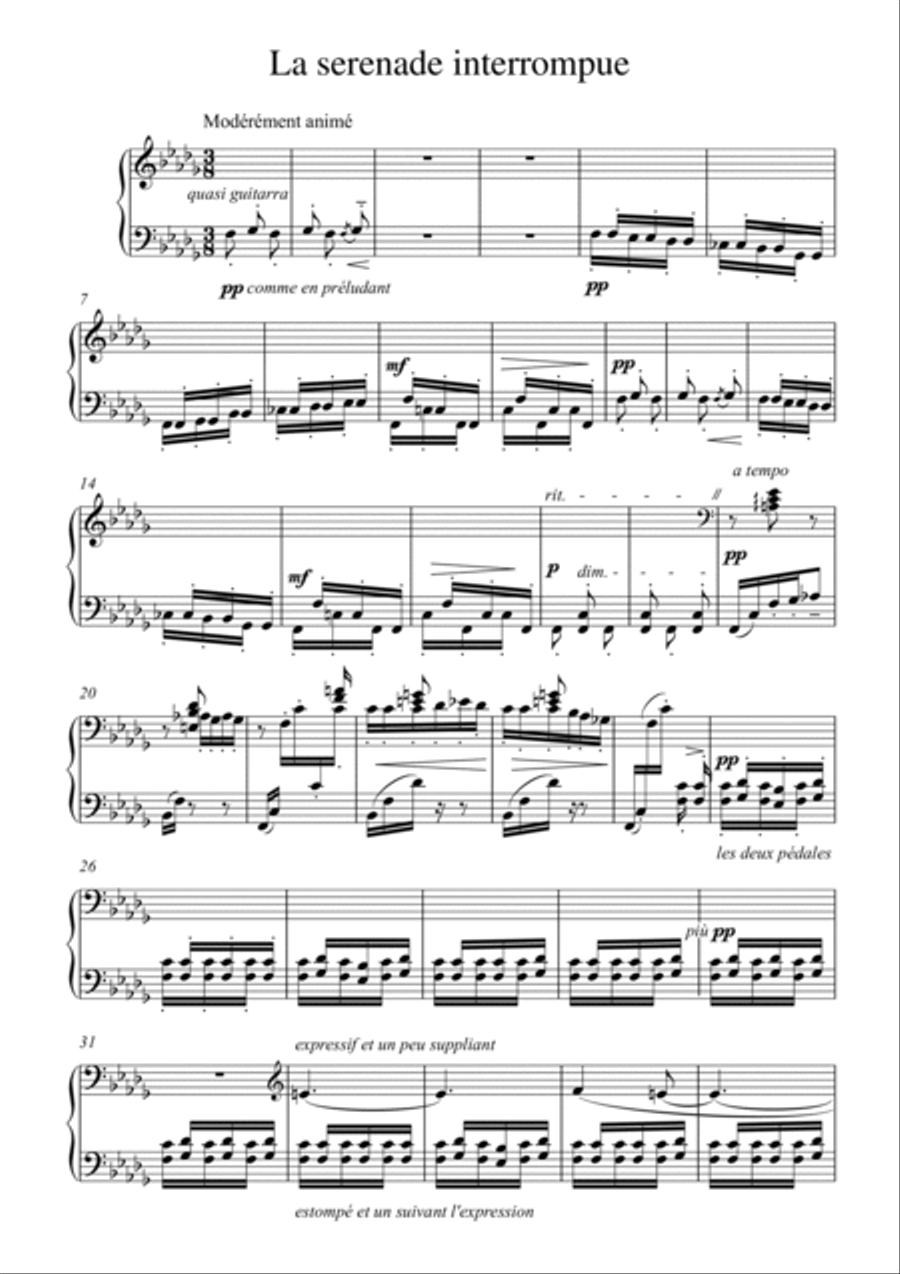 Debussy-La serenade interrompue for piano solo Piano Solo scores gallery preview page 2